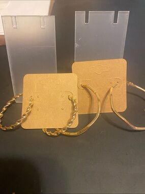 Fashion Jewelry Gold Hoop Earring Set - Twisted and Smooth Styles